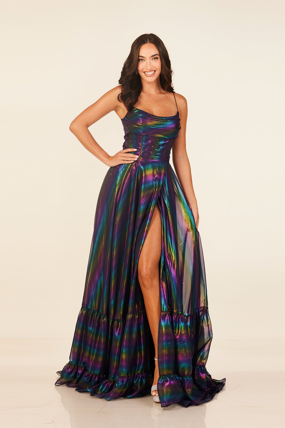 multi colored prom dress Abby Paris 90352 Multi Prom Dress