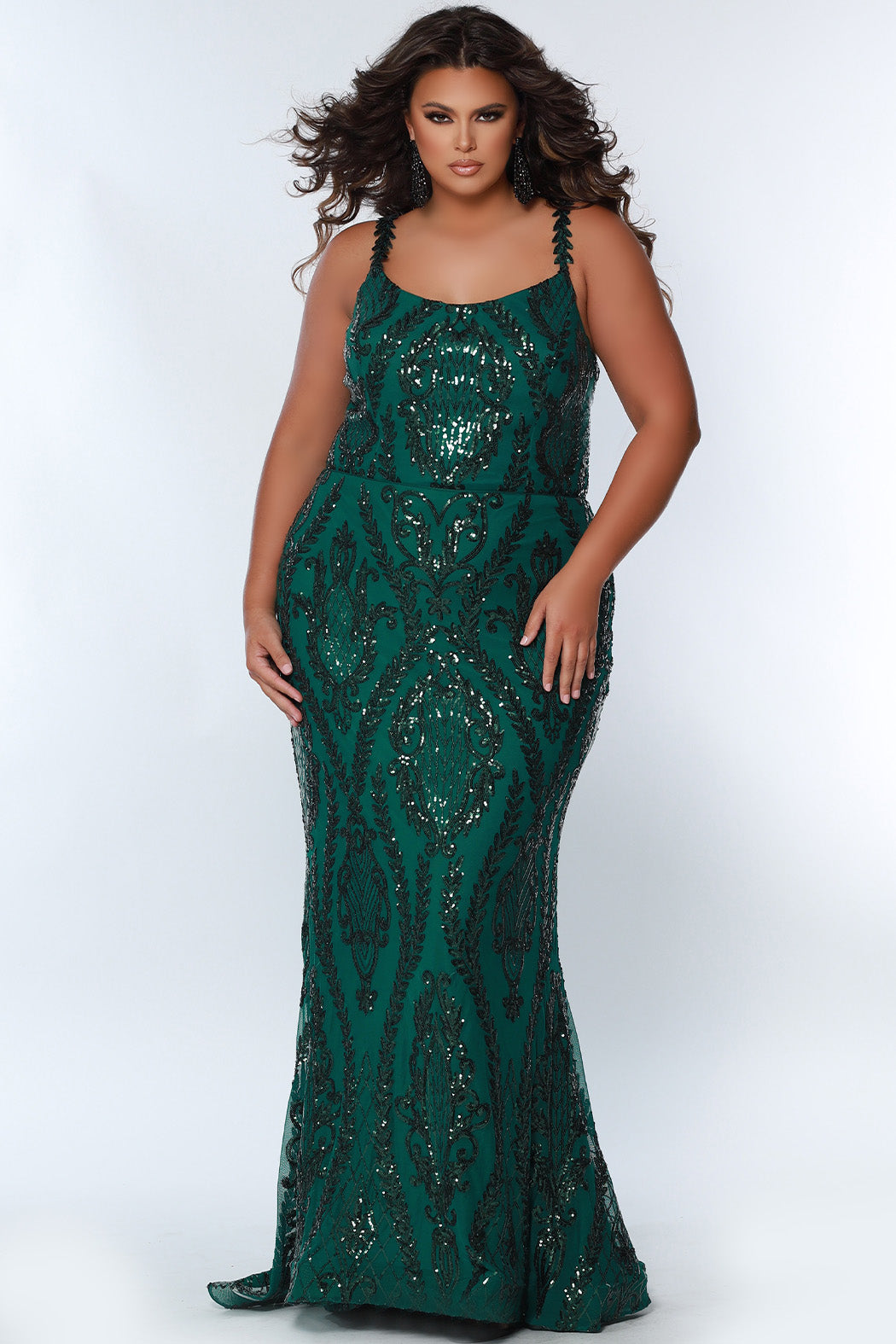 strapless open back dress Embellished Rhinestones Side Slit Illusion V-Neck Long Prom Dress main image 1