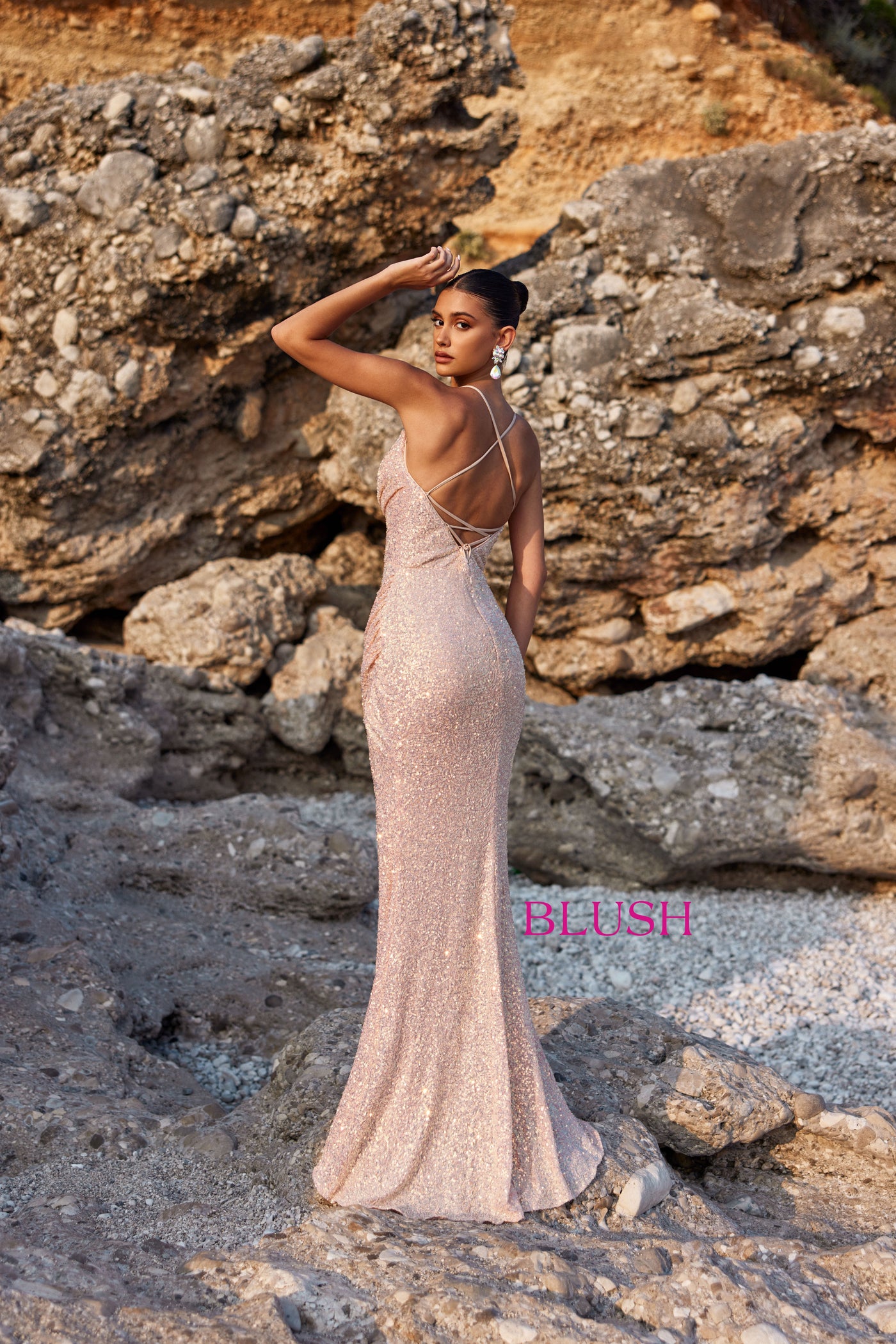 Blush 12103 Champagne Prom Dress