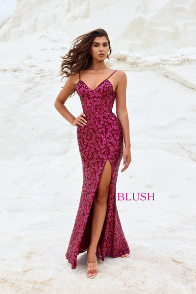 Blush 12104 Sangria Prom Dress