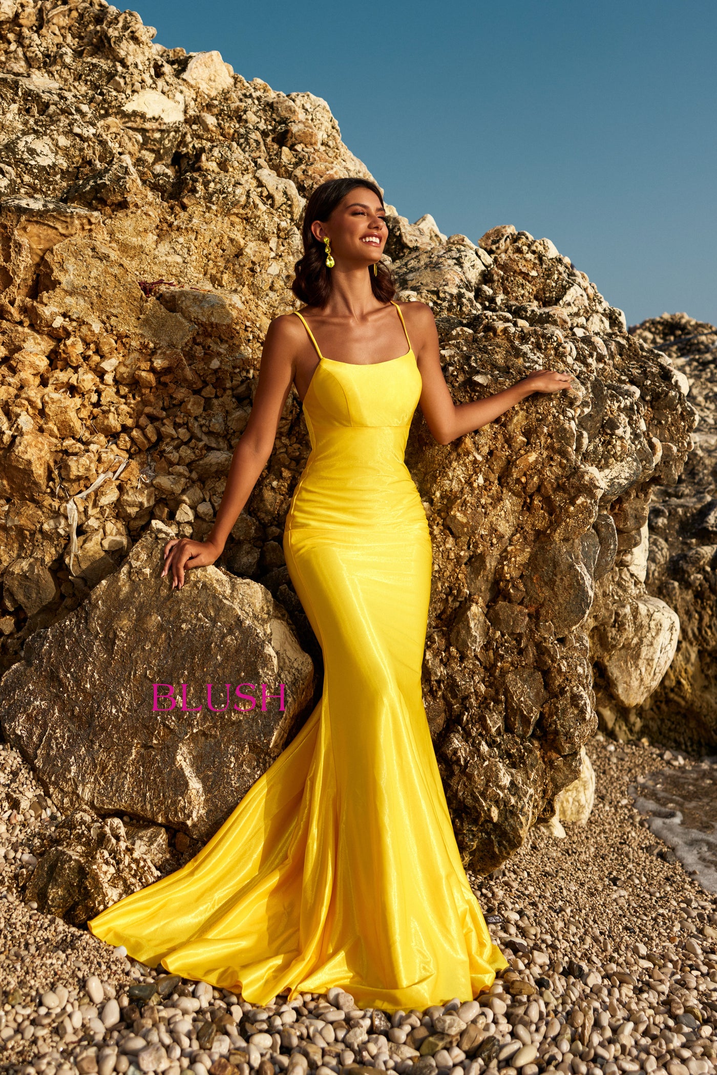 Blush 12107 Yellow Prom Dress