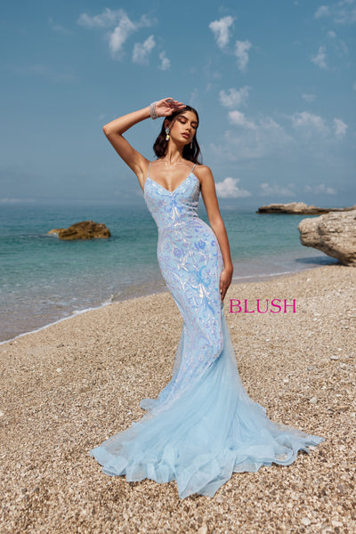 Blush 12110 Powder Blue Prom Dress