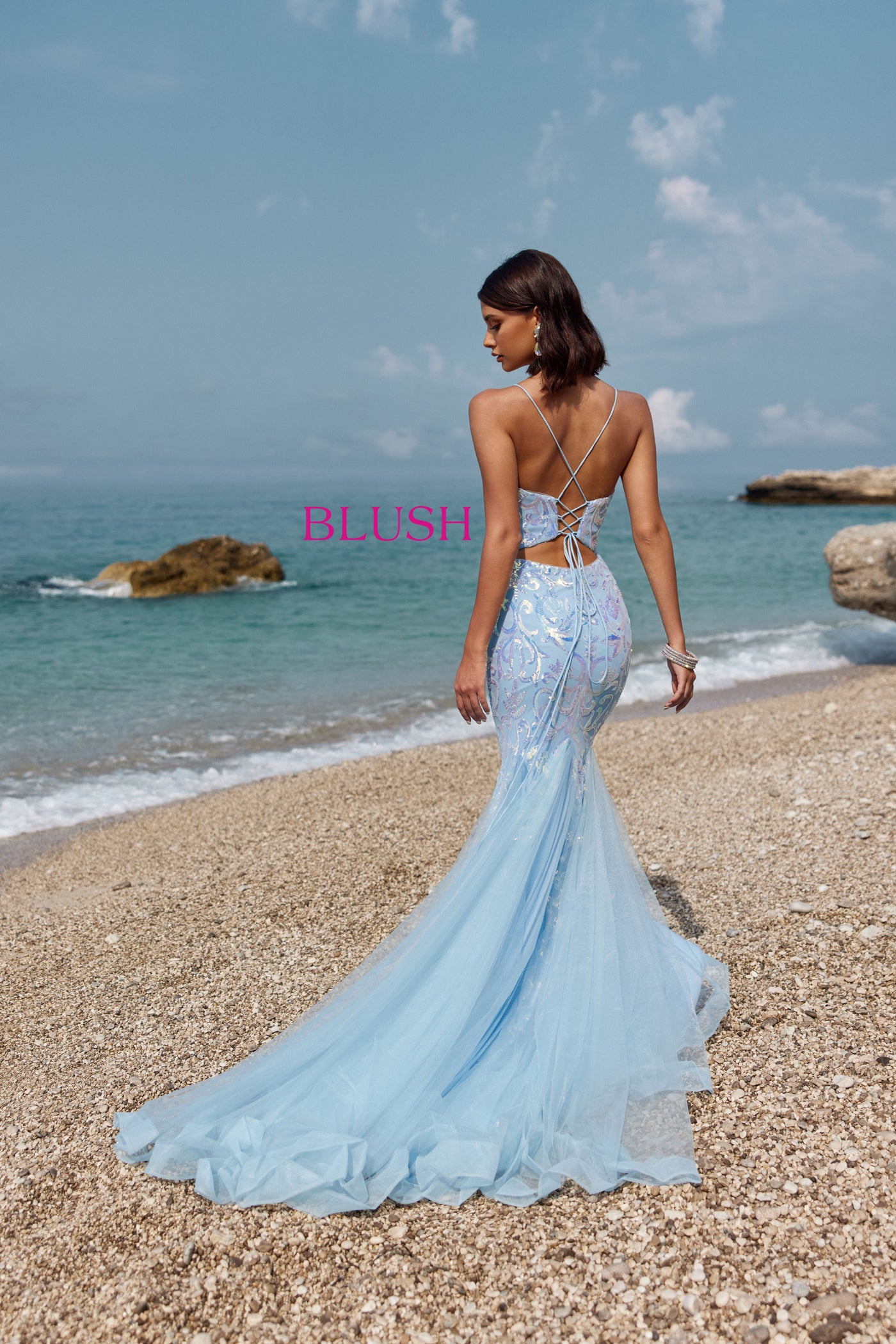 Blush 12110 Powder Blue Prom Dress