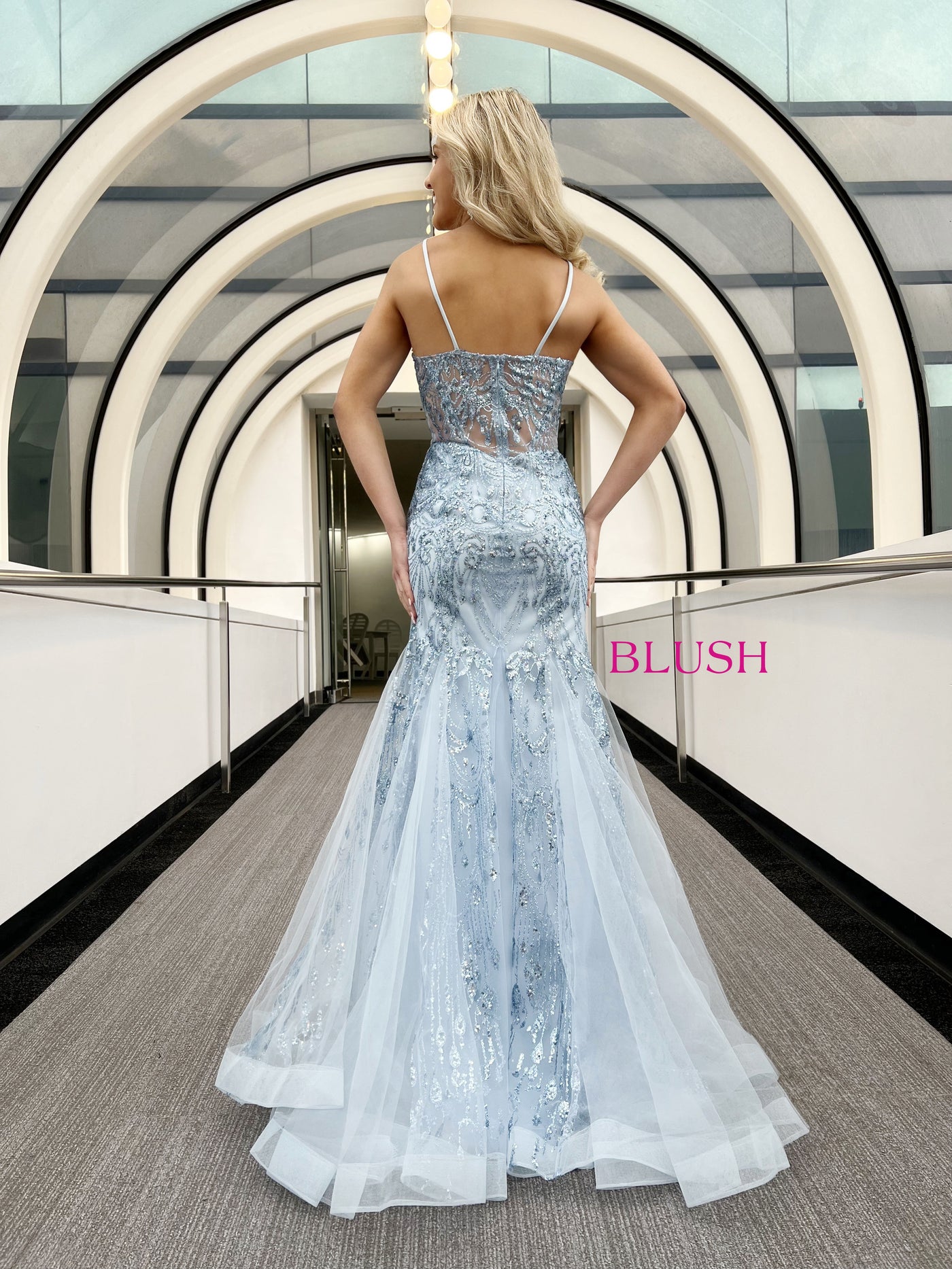 Blush 12115 Sky Blue Prom Dress