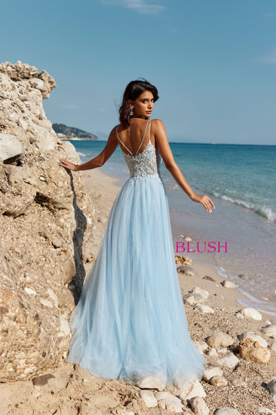 Blush 12117 Iced Blue Prom Dress