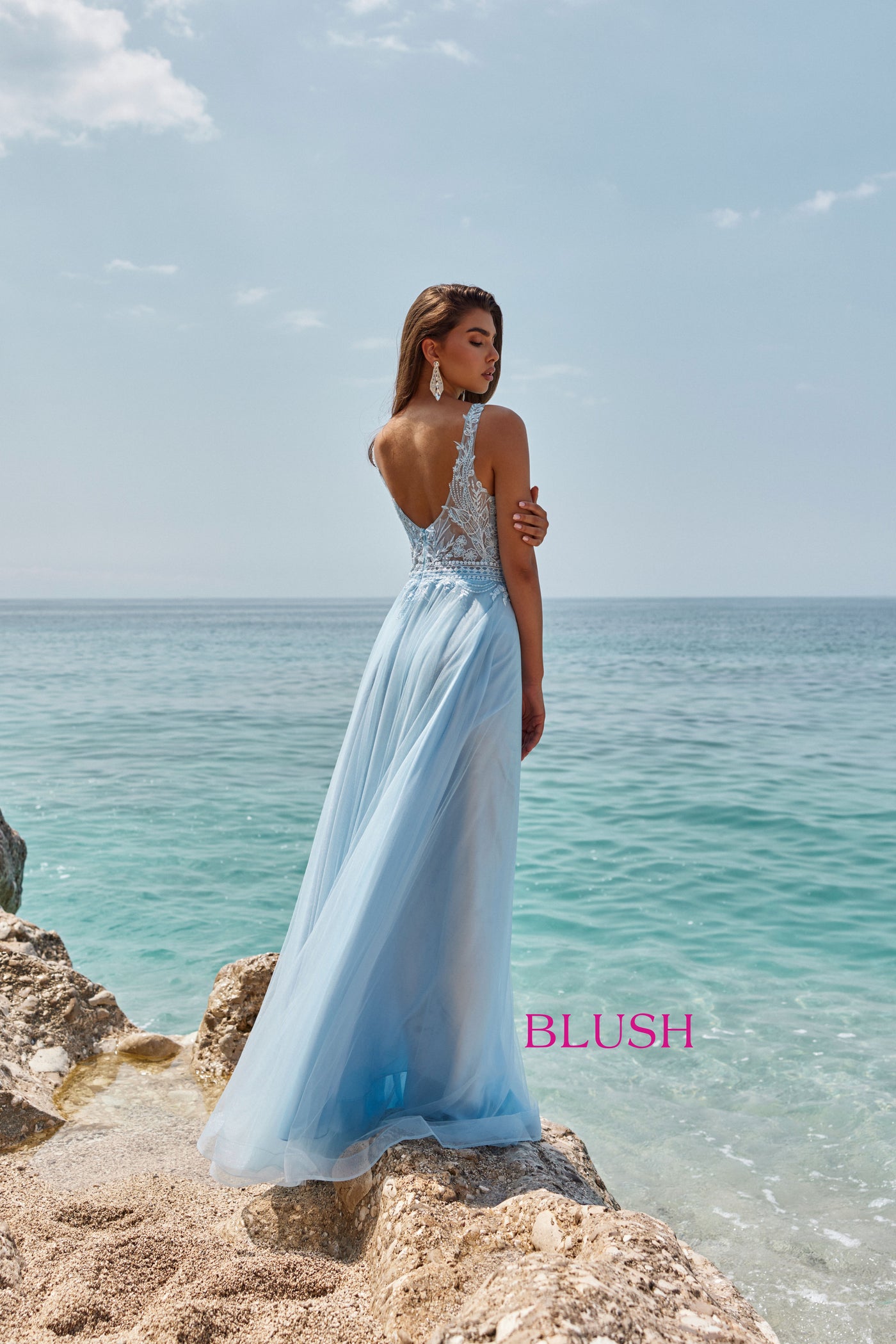 Blush 12122 Sky Blue Prom Dress