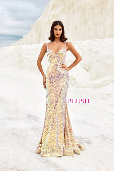 Blush 12125 Pink Champagne Prom Dress