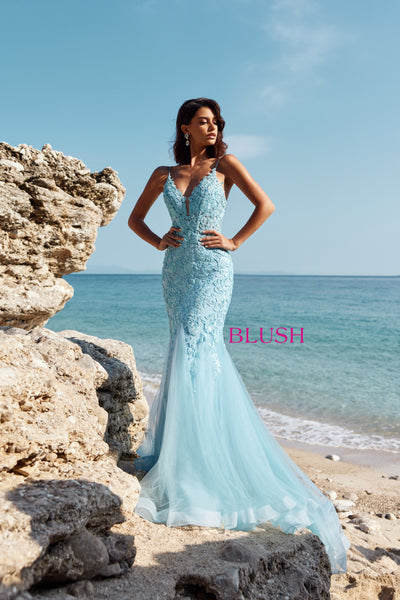 Blush 12130 Sky Blue Prom Dress