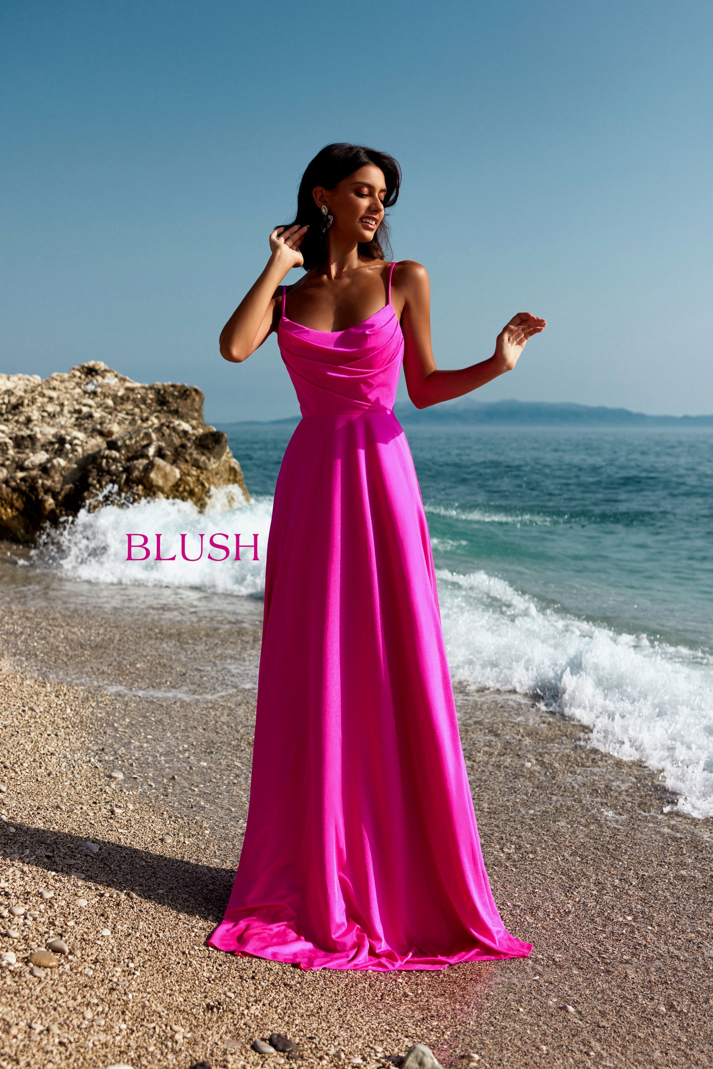 Blush 12132 Hot Pink Prom Dress