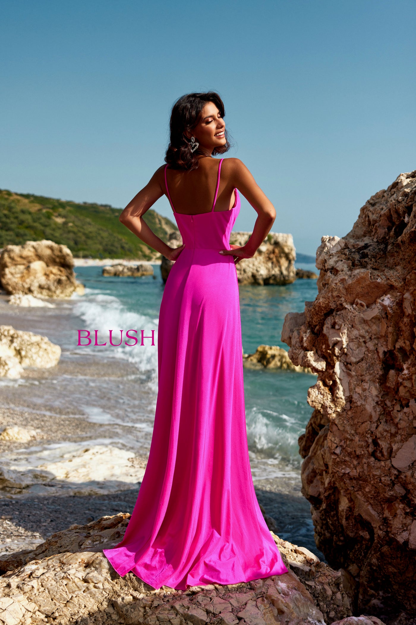 Blush 12132 Hot Pink Prom Dress