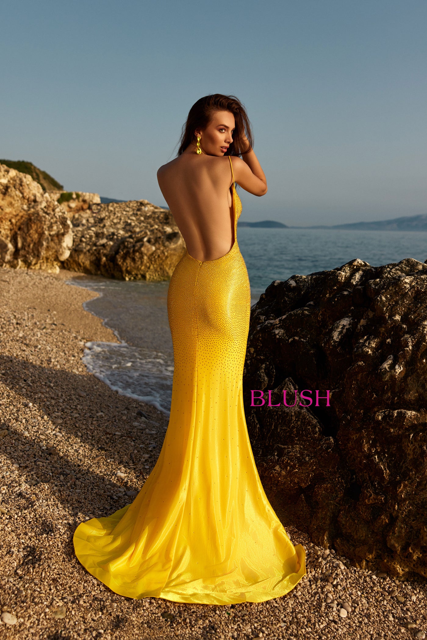 Blush 12136 Yellow Prom Dress