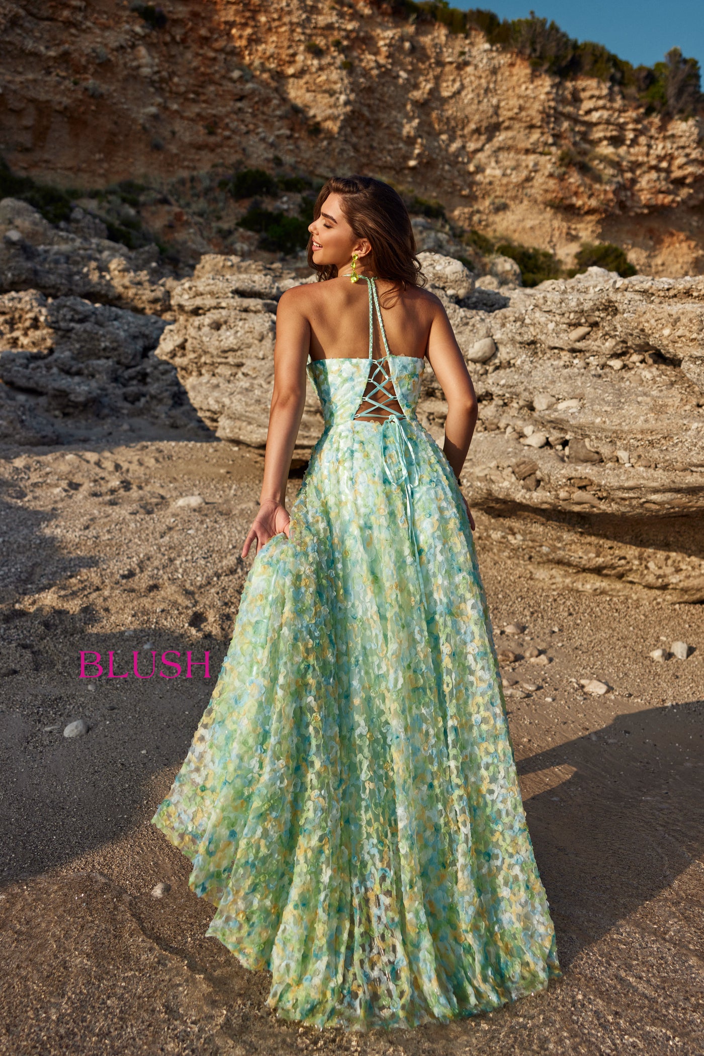Blush 12147 Mint/Multi Prom Dress