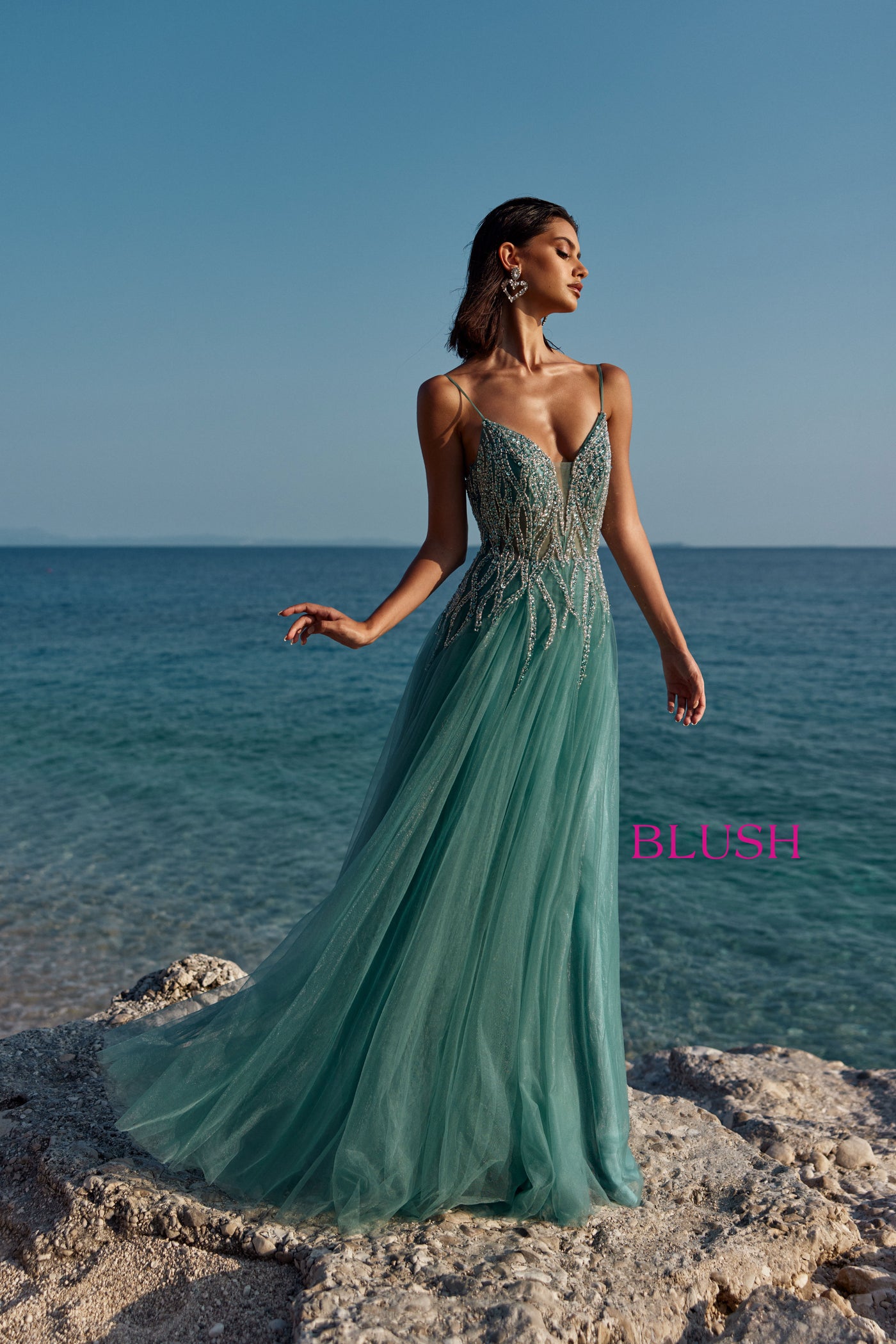 Blush 12148 Sea Glass Prom Dress