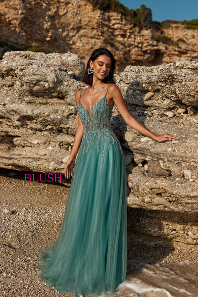 Blush 12148 Sea Glass Prom Dress