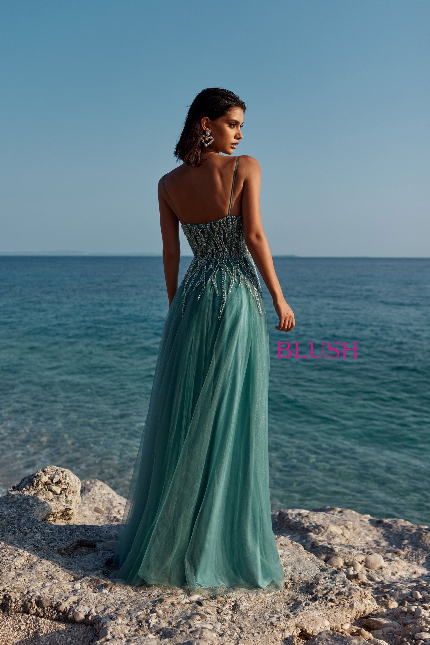 Blush 12148 Sea Glass Prom Dress