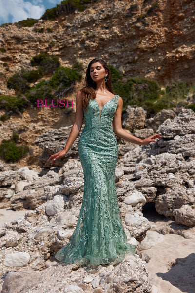 Blush 12149 Fern Green Prom Dress