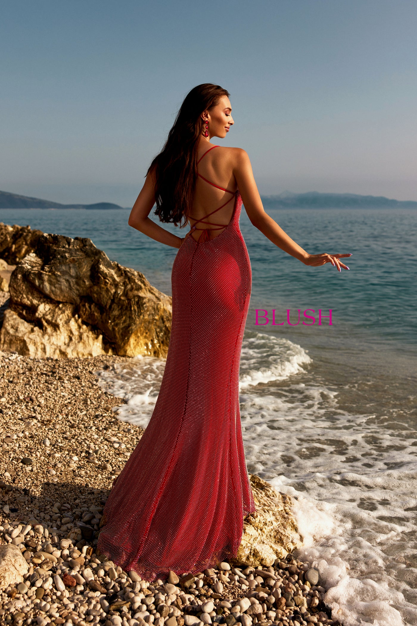 Blush 12154 Red Prom Dress