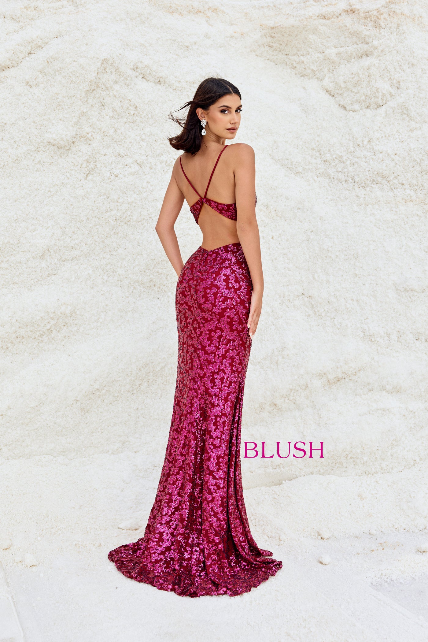 Blush 12165 Sangria Prom Dress