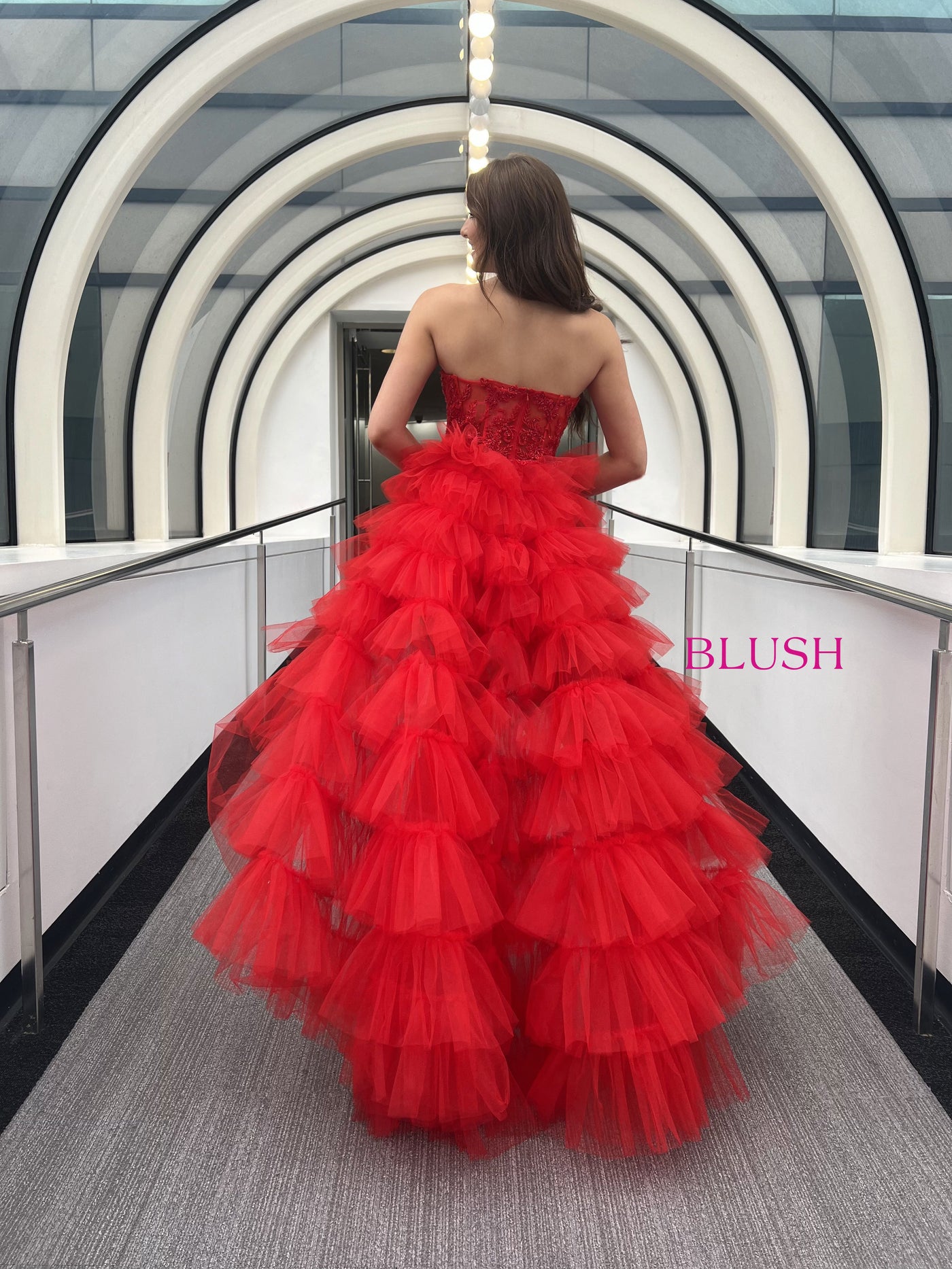Blush 12169 Red Prom Dress