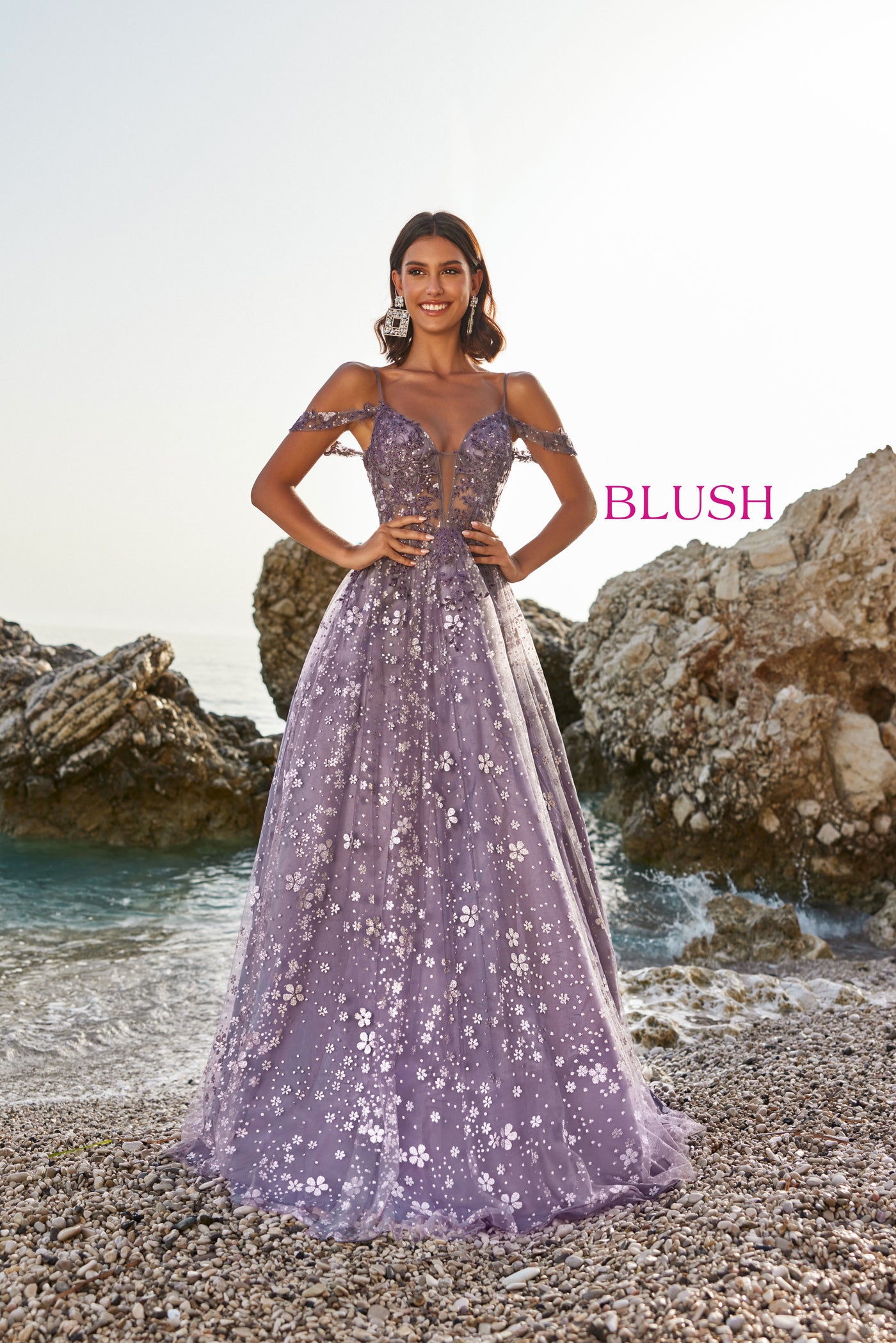 Blush 12171 Eggplant Prom Dress