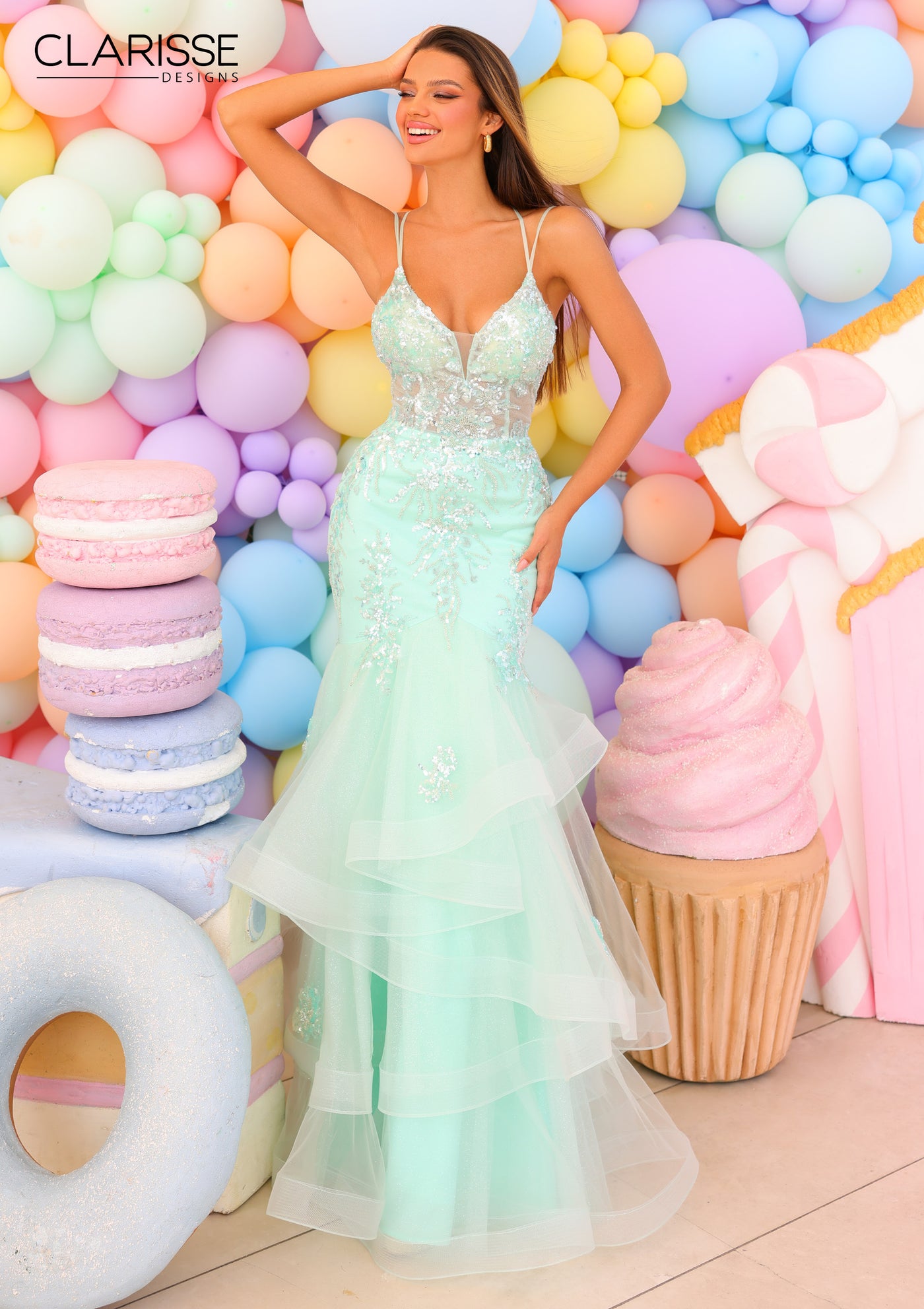 mint green prom dress 2024 Mint Green Tulle Lace A Line Appliques Long Prom Dresses
