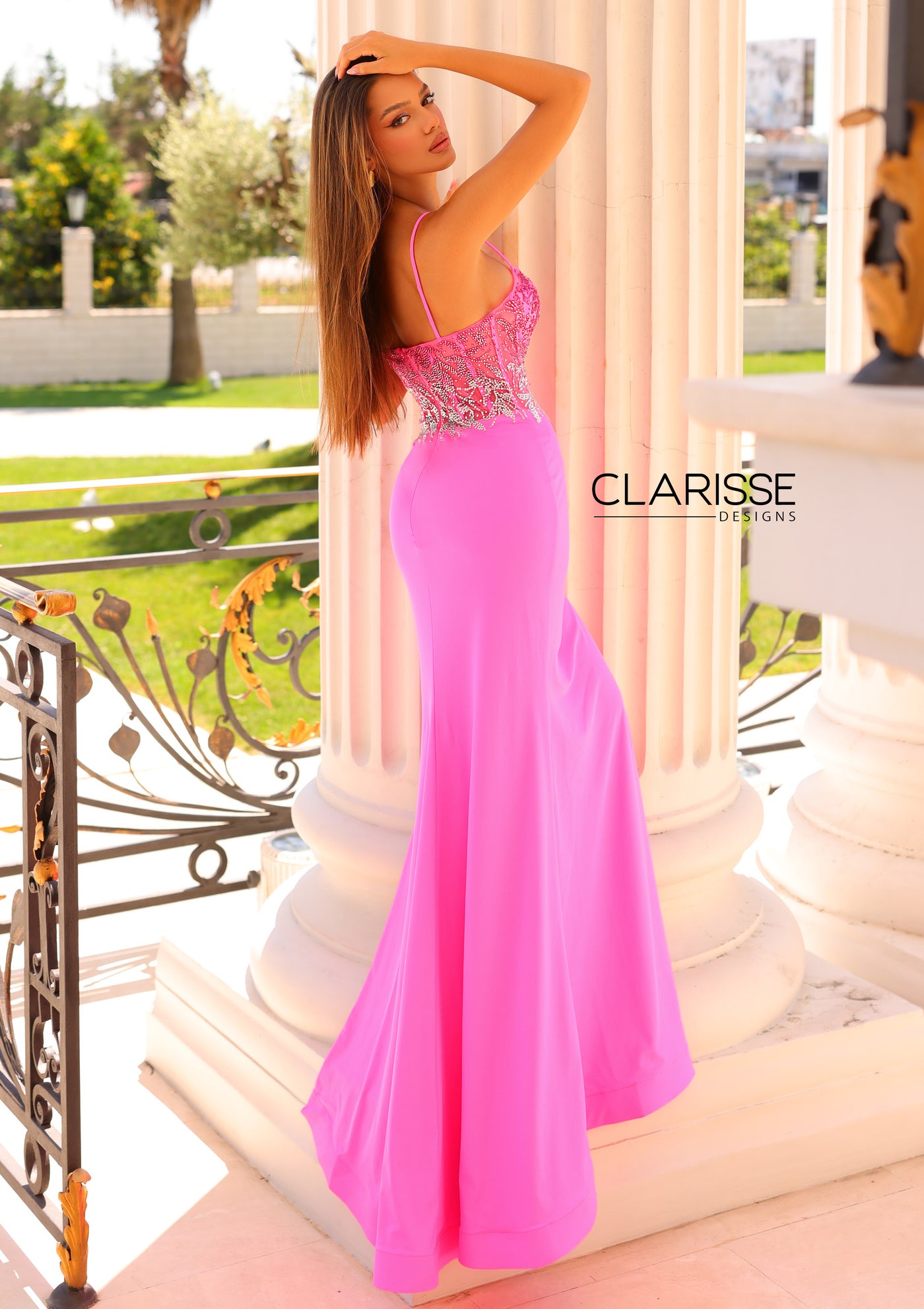 Clarisse 810853 Neon Pink Prom Dress