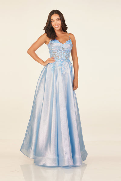 Abby Paris 90290 Blue Prom Dress