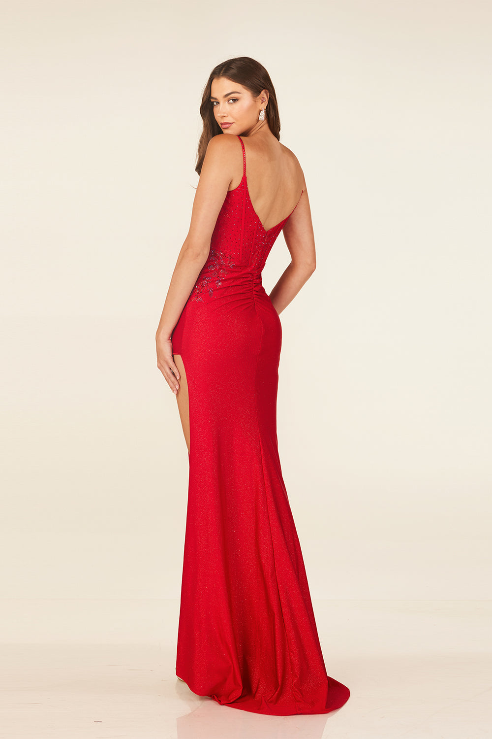 strapless open back dress Multi-Sequin-Print Long Blue Prom Dress Blue Multi / 2 main image 1