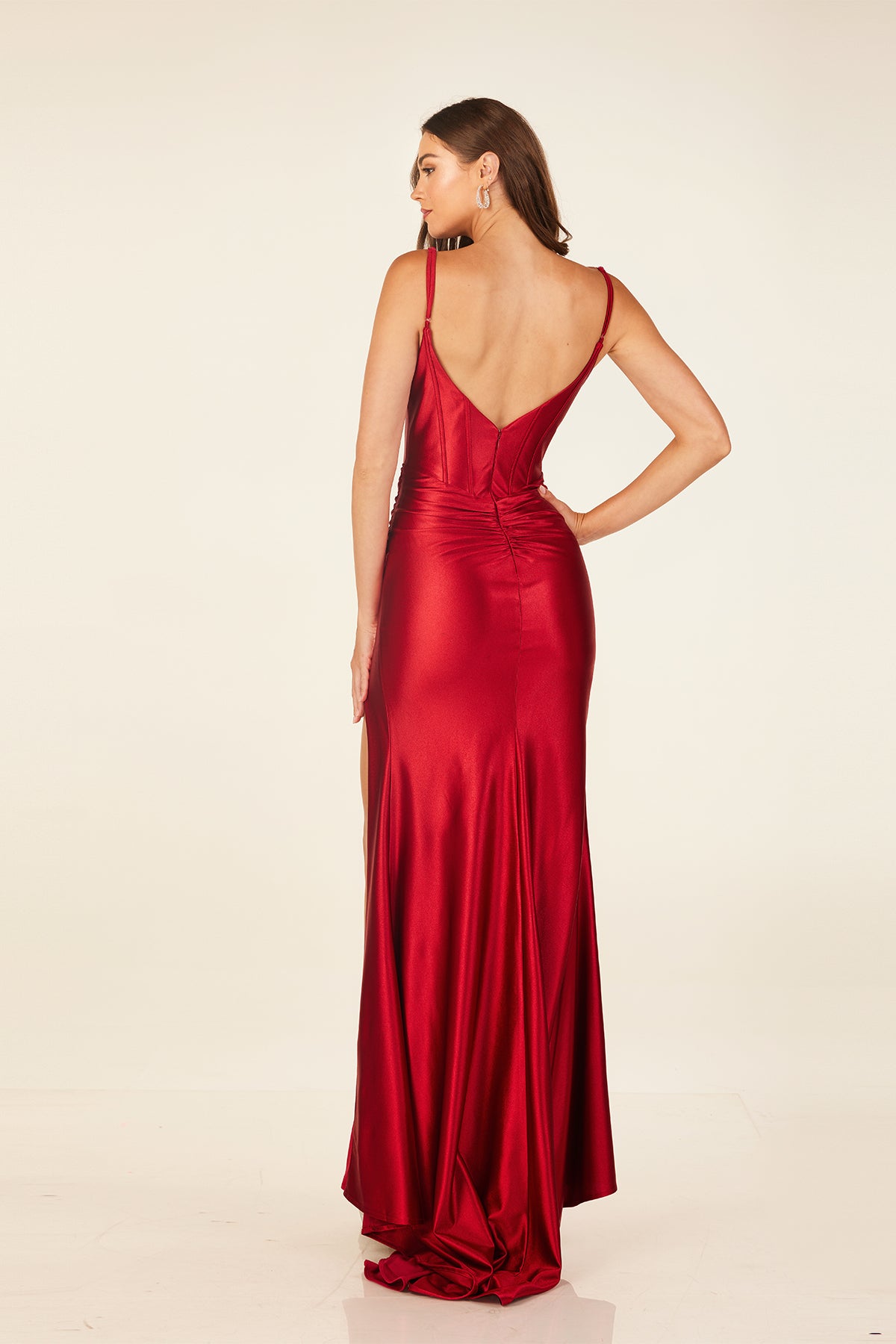 abby paris red dress Abby Paris 90362 Corset Bodice Prom 2026 Dress Fuchsia / 20