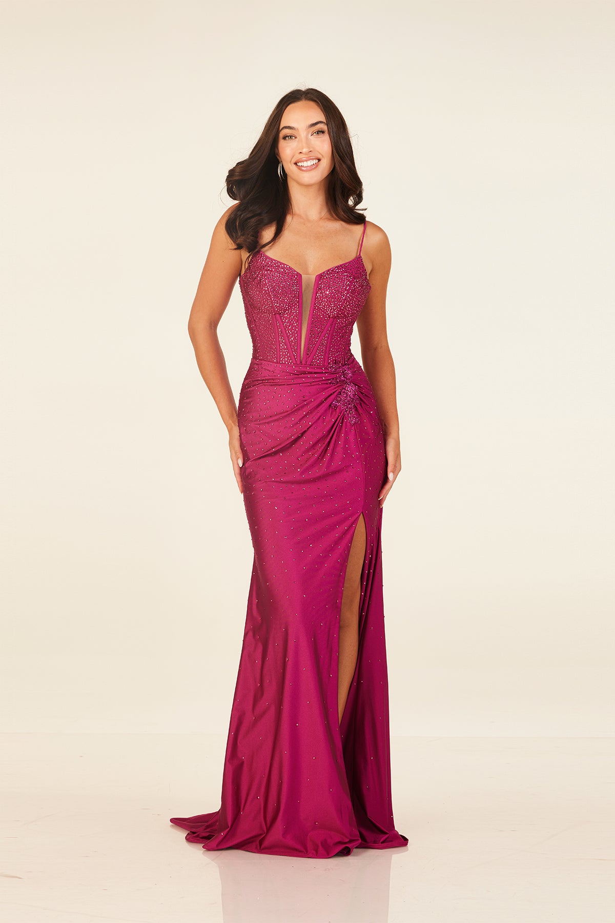 Abby Paris 90313 Magenta Prom Dress