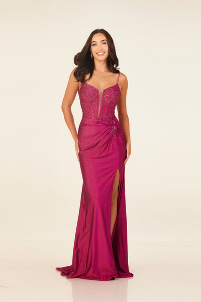 Abby Paris 90313 Magenta Prom Dress