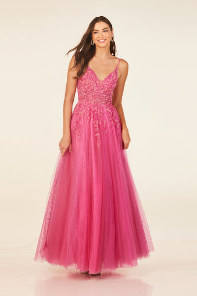 Abby Paris 90319 Fuchsia Prom Dress
