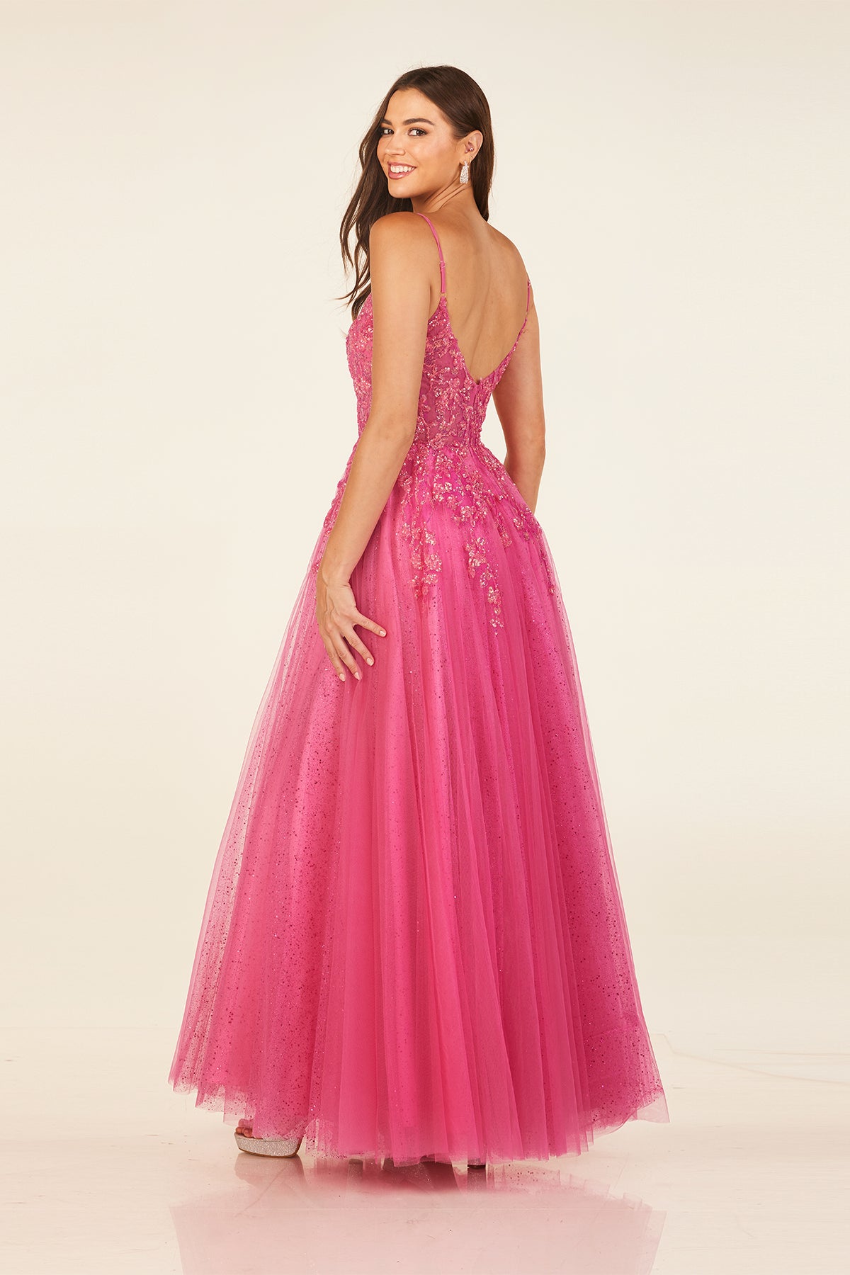 Abby Paris 90319 Fuchsia Prom Dress