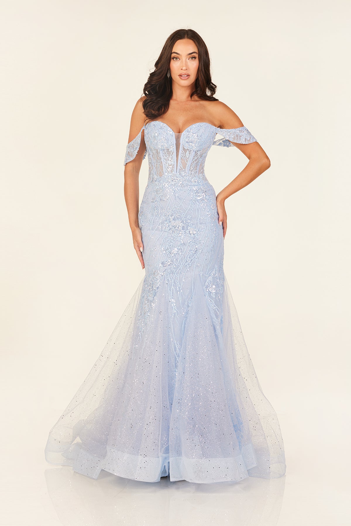 Abby Paris 90335 French Blue Prom Dress