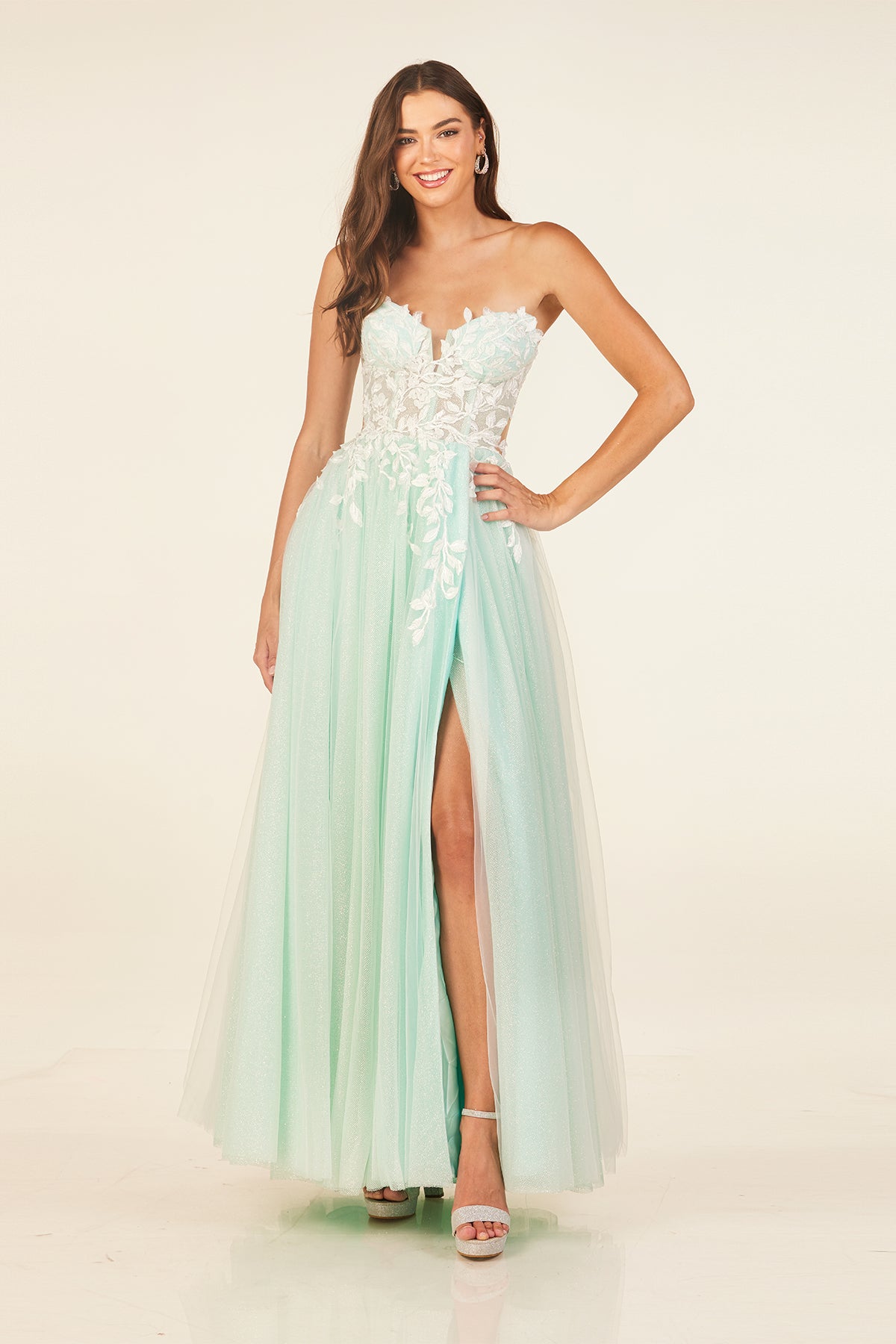 Abby Paris 90337 Mint Prom Dress