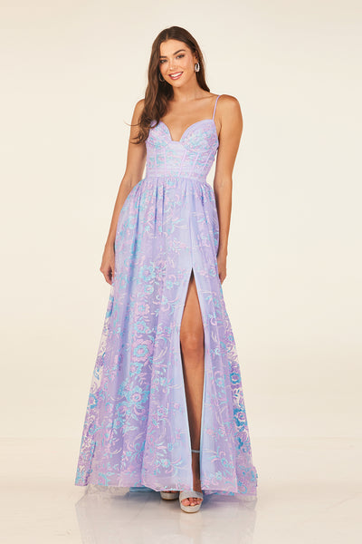 Abby Paris 90340 Lilac/Lt Blue Prom Dress