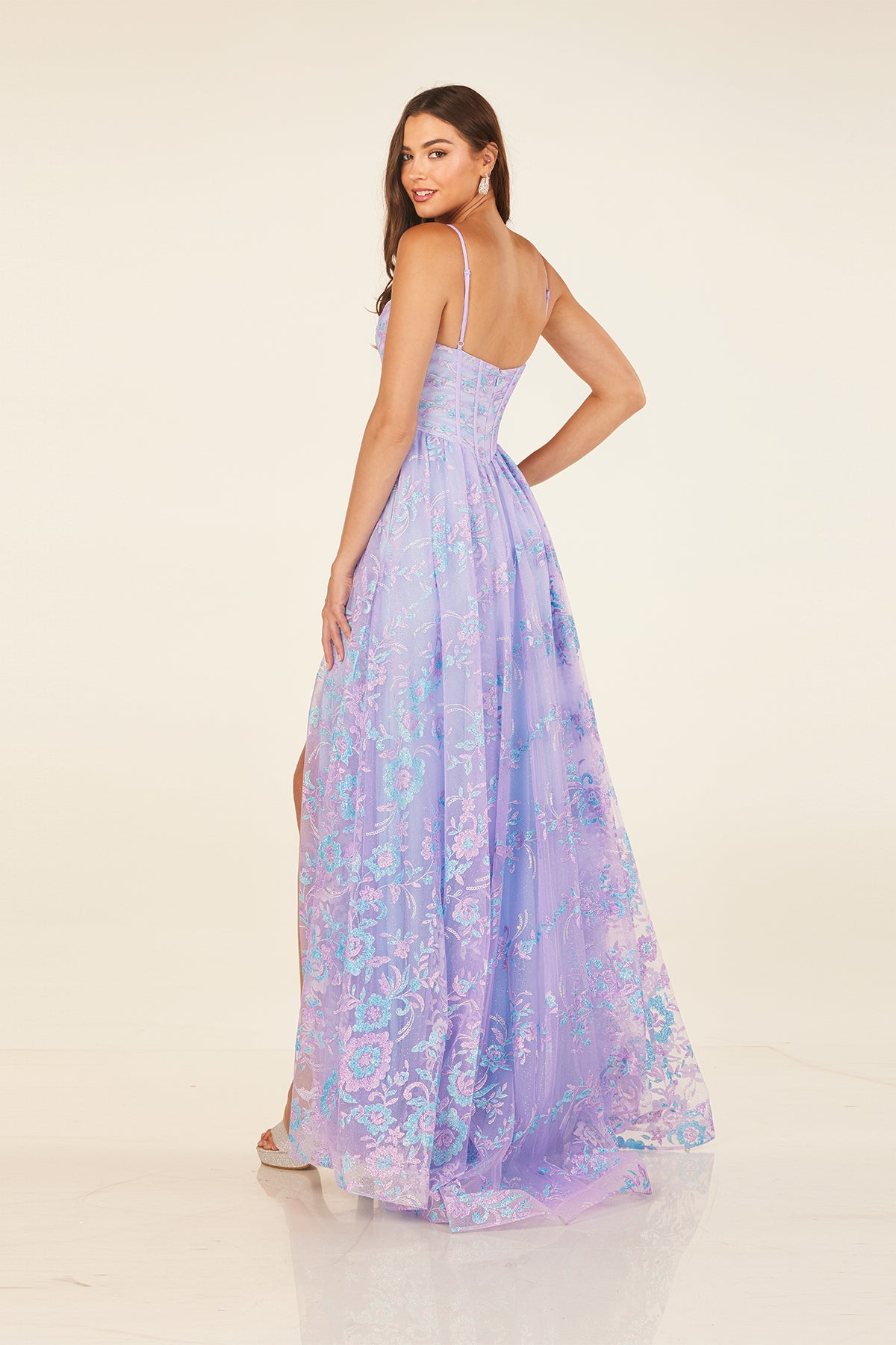 Abby Paris 90340 Lilac/Lt Blue Prom Dress