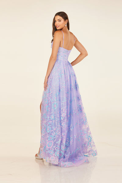 Abby Paris 90340 Lilac/Lt Blue Prom Dress