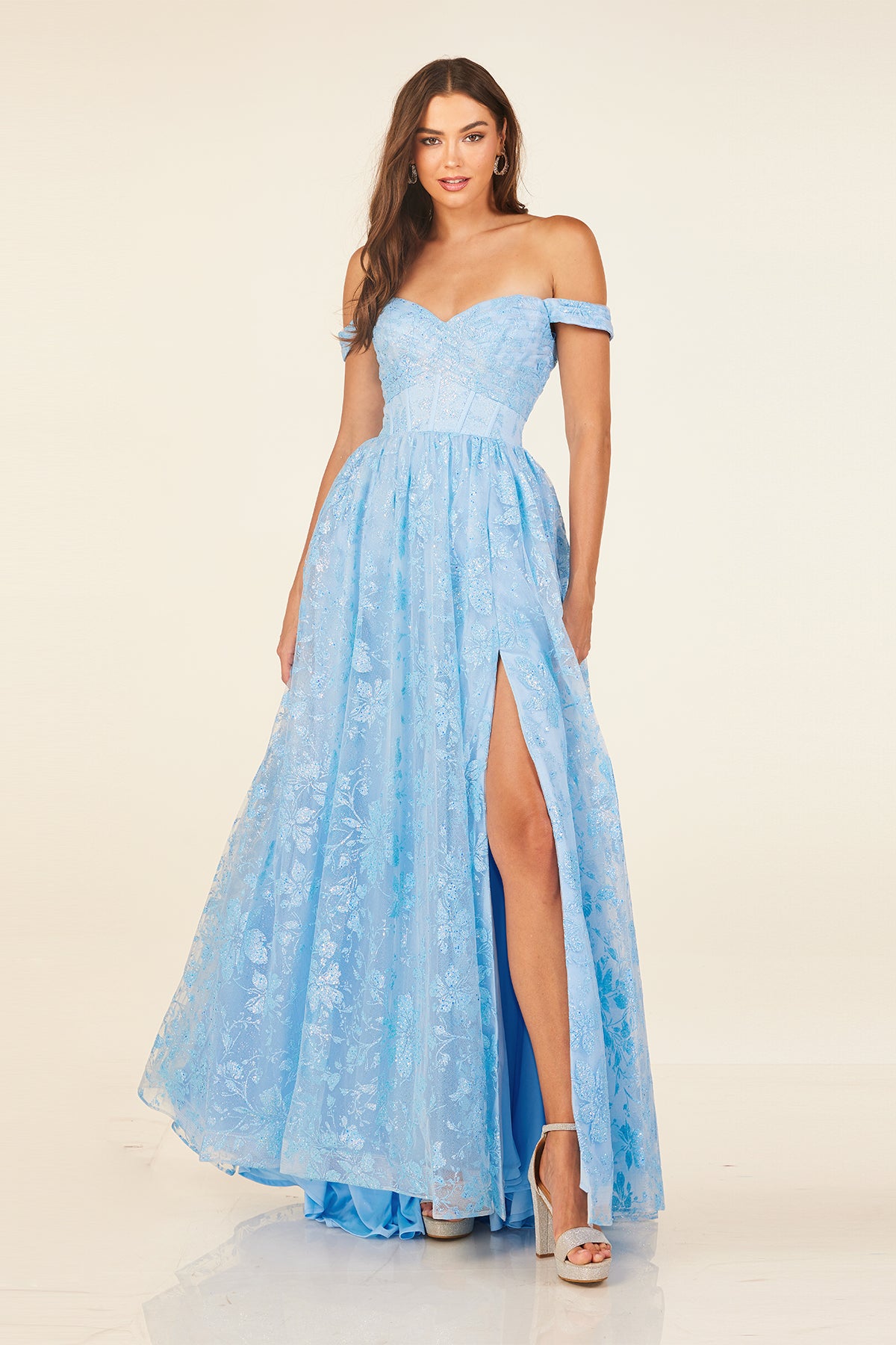 Abby Paris 90343 Sky Blue Prom Dress