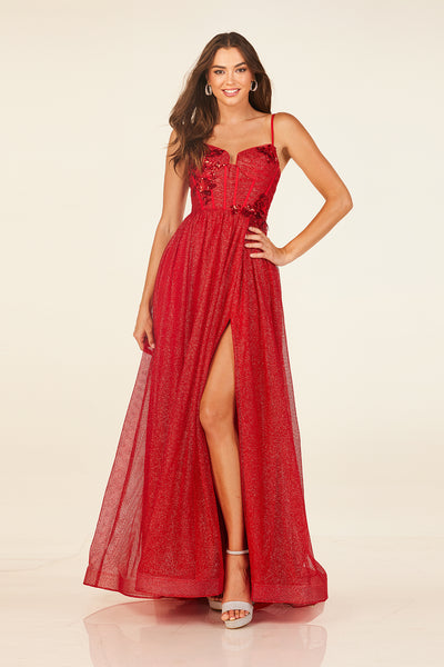 Abby Paris 90344 Red Prom Dress