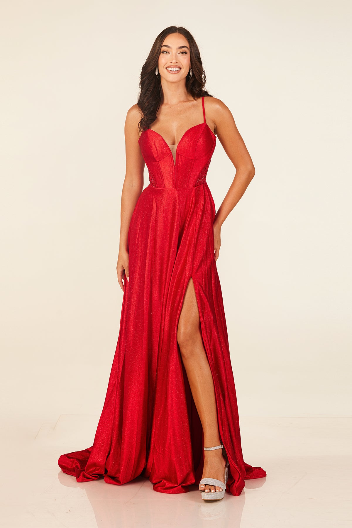 Abby Paris 90346 Red Prom Dress