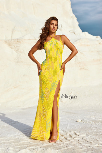 iNtrigue 91005 Yellow/Multi Prom Dress