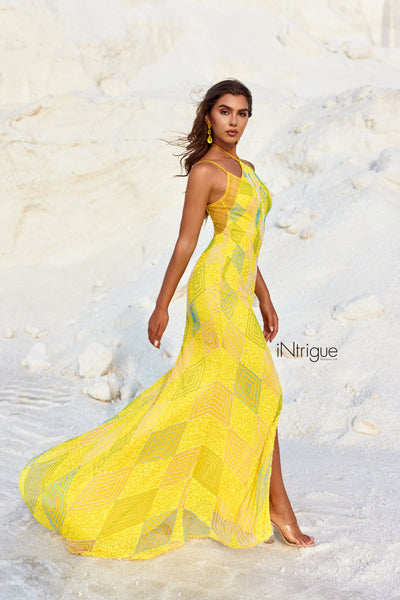 iNtrigue 91005 Yellow/Multi Prom Dress