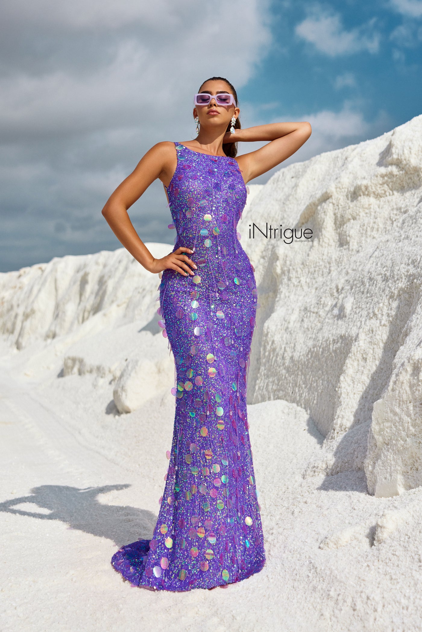 iNtrigue 91018 Purple Prom Dress