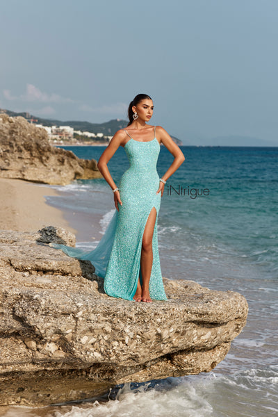 iNtrigue 91034 Turquoise Prom Dress