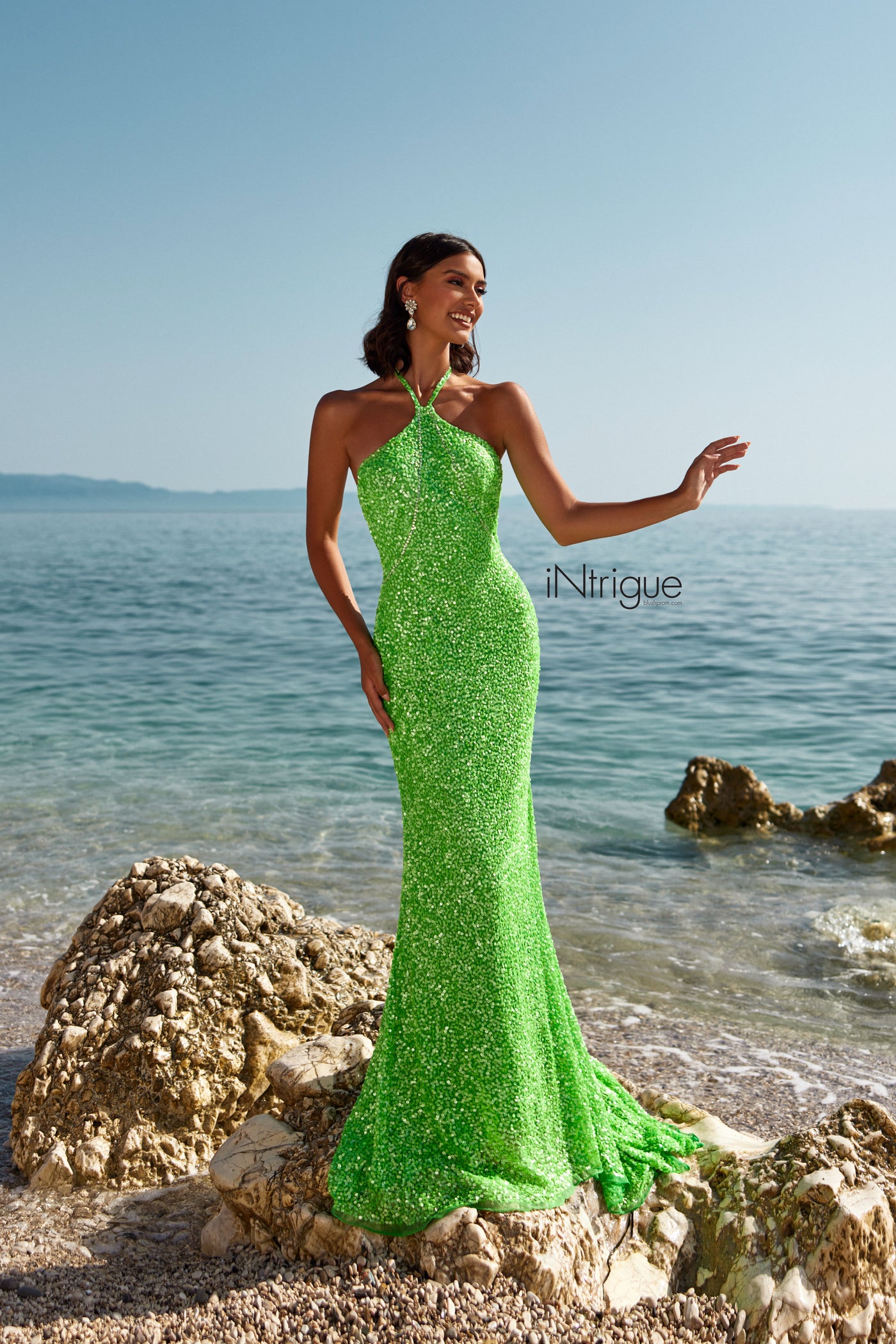 iNtrigue 91039 Apple Green Prom Dress