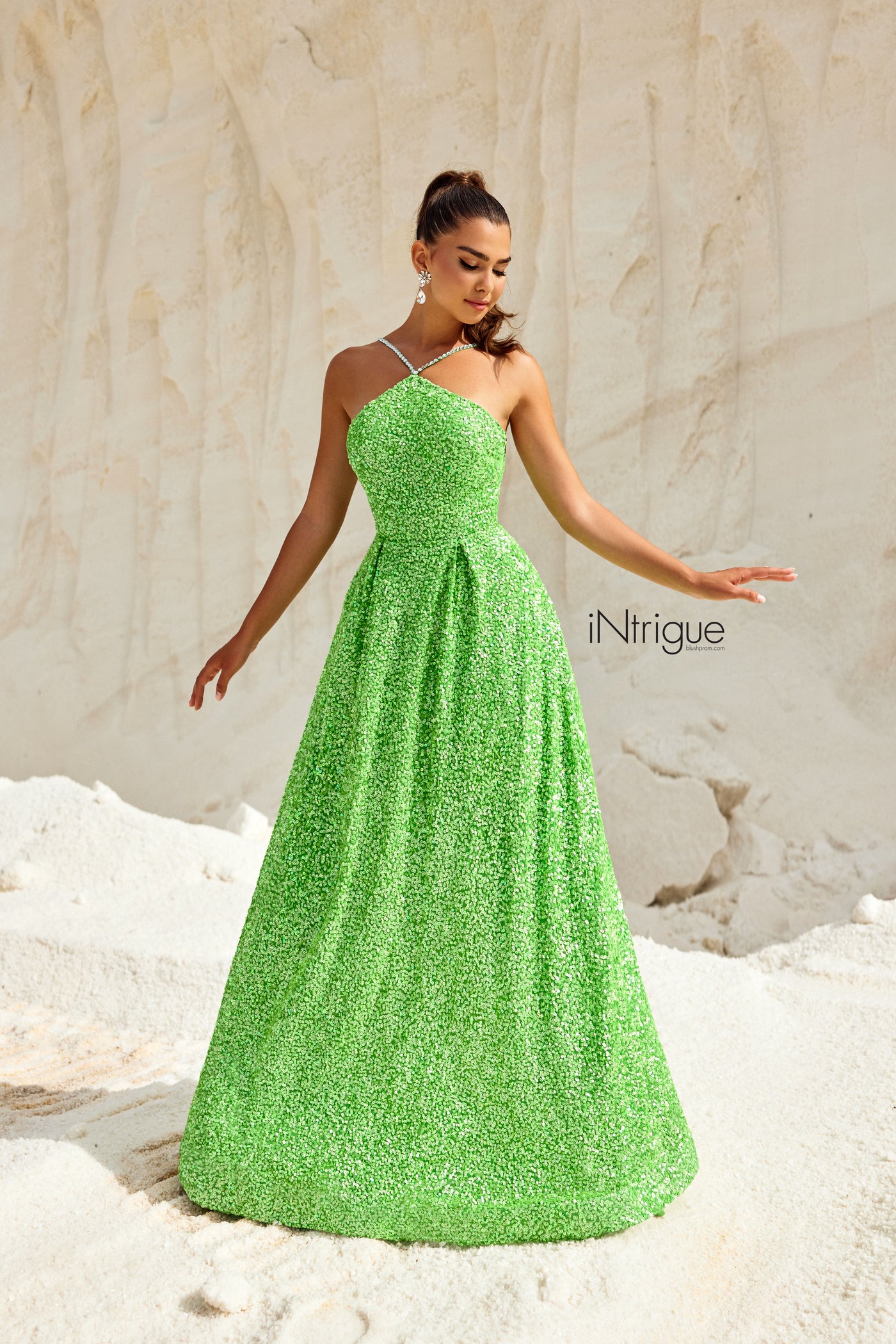 iNtrigue 91041 Apple Green Prom Dress