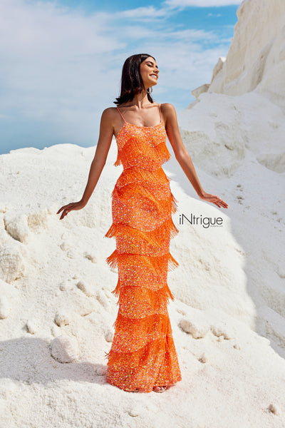 iNtrigue 91046 Orange Prom Dress