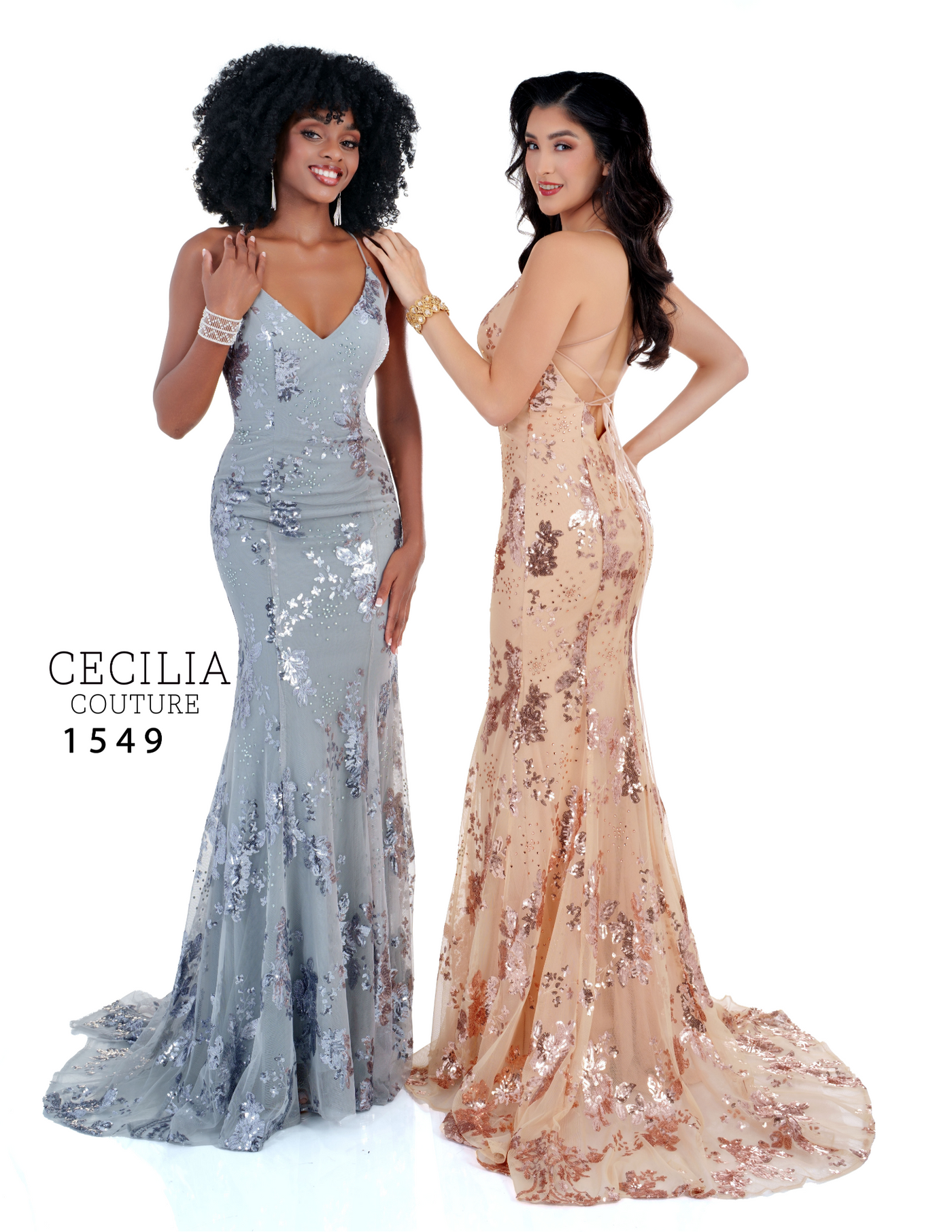CELCILIA COUTURE 1549 ROSE GOLD PROM DRESS