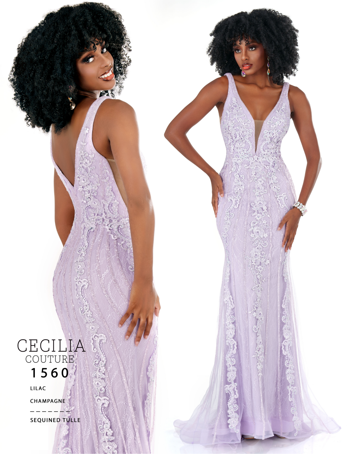 CECILIA Couture 1560 Lilac Prom Dress